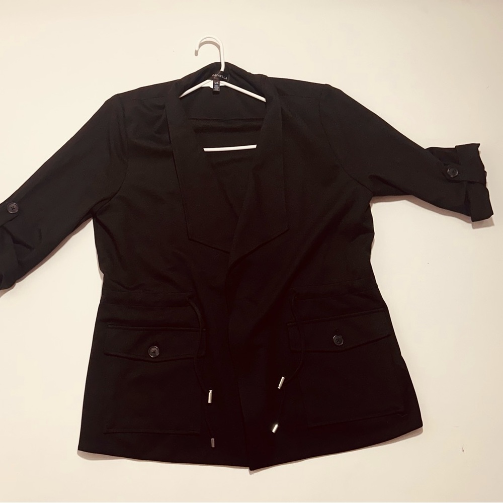 Rafaella Womens Blazer Size Large Black Dressy